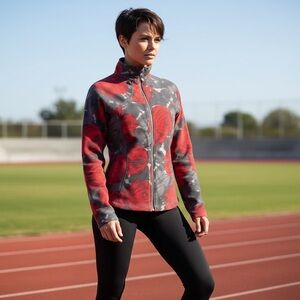 Lululemon Floral Red and Gray Women's Jacket Sz.6